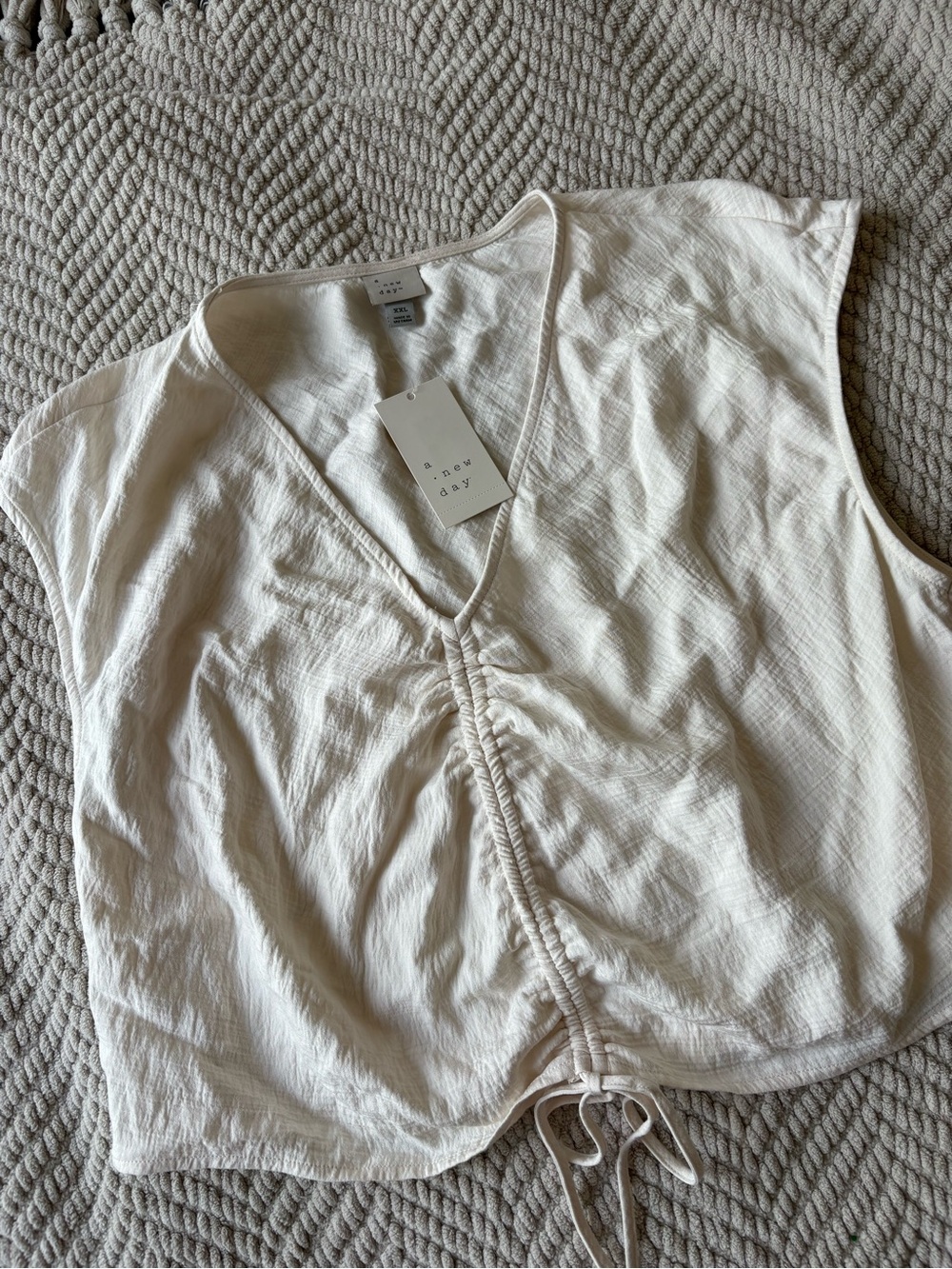 a new day Cream V-Neck Drawstring Camisole